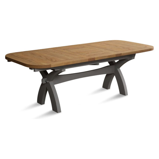 Extending Stoneleigh 180cm Oak and Light Grey Painted Dining Table