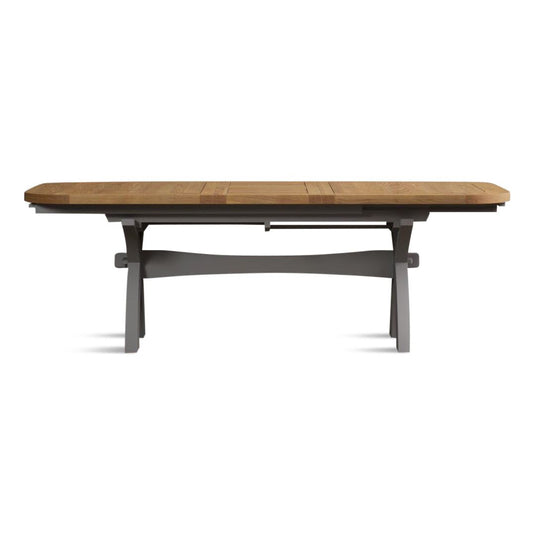 Extending Stoneleigh 180cm Oak and Light Grey Painted Dining Table