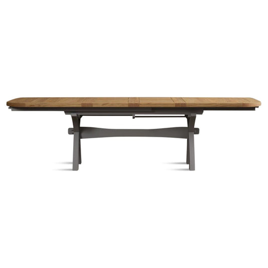 Extending Stoneleigh 180cm Oak and Light Grey Painted Dining Table