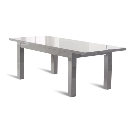 Extending Vancouver 160cm Dark Grey High Gloss Dining Table