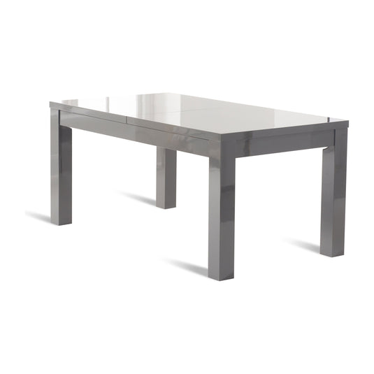 Extending Vancouver 160cm Dark Grey High Gloss Dining Table
