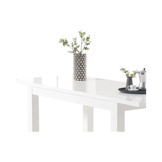 Extending Vancouver 160cm White High Gloss Dining Table