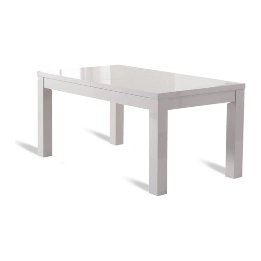 Extending Vancouver 160cm Light Grey High Gloss Dining Table