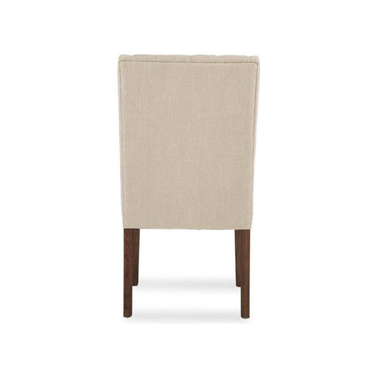 Bennett Cream Fabric Dark Oak Leg Dining Chairs (Pair) Dining Chair Bennett