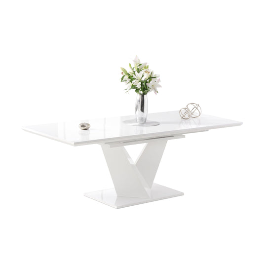Extending Vittorio 160cm White High Gloss Dining Table