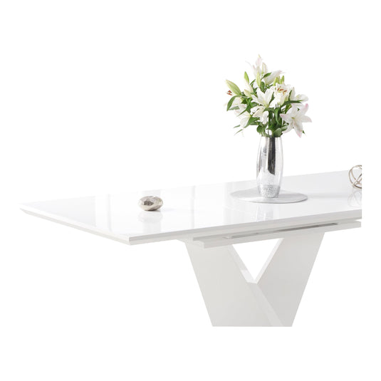 Extending Vittorio 160cm White High Gloss Dining Table
