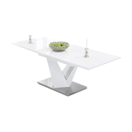 Extending Santino 160cm White High Gloss Dining Table