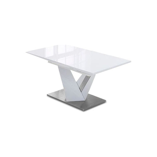 Extending Santino 160cm White High Gloss Dining Table