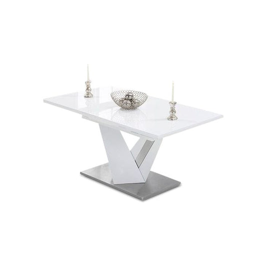 Extending Santino 160cm White High Gloss Dining Table