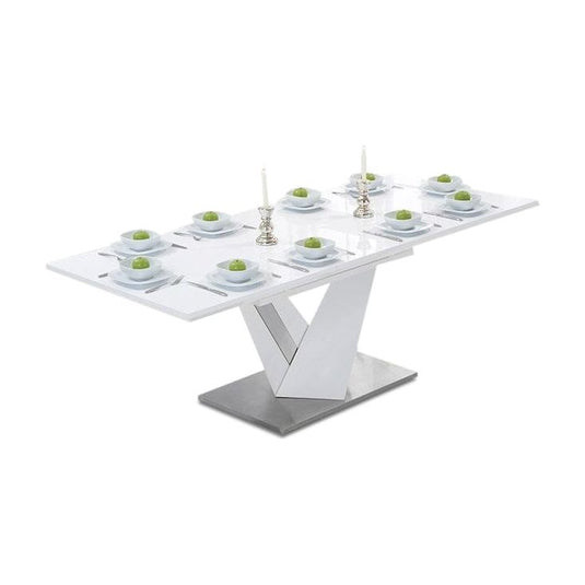 Extending Santino 160cm White High Gloss Dining Table