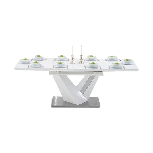 Extending Santino 160cm White High Gloss Dining Table