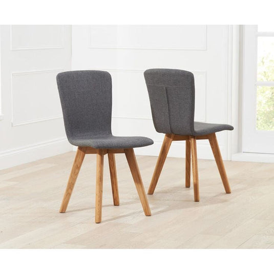 Ruben Retro Fabric Grey Dining Chairs Dining Chairs Tivoli Grey