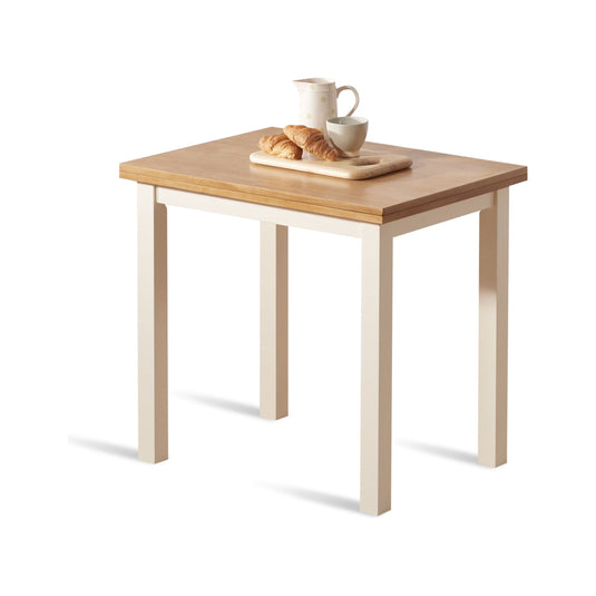 Hastings 60cm Cream and Oak Painted Extending Dining Table