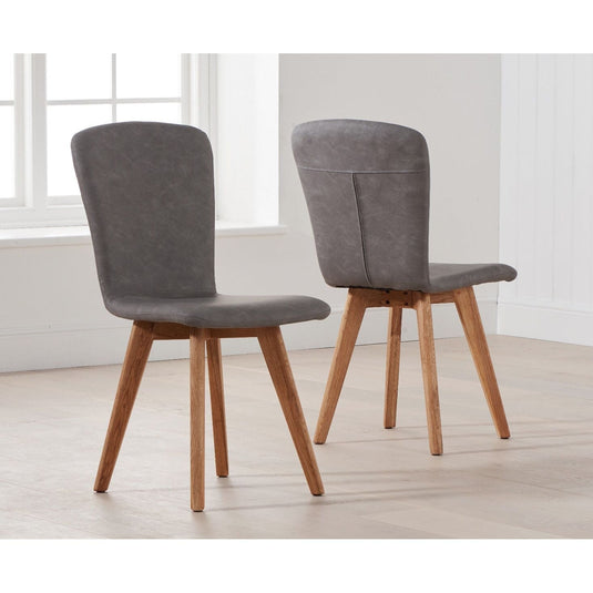Ruben Retro Faux Leather Grey Dining Chairs Dining Chairs Tivoli Grey