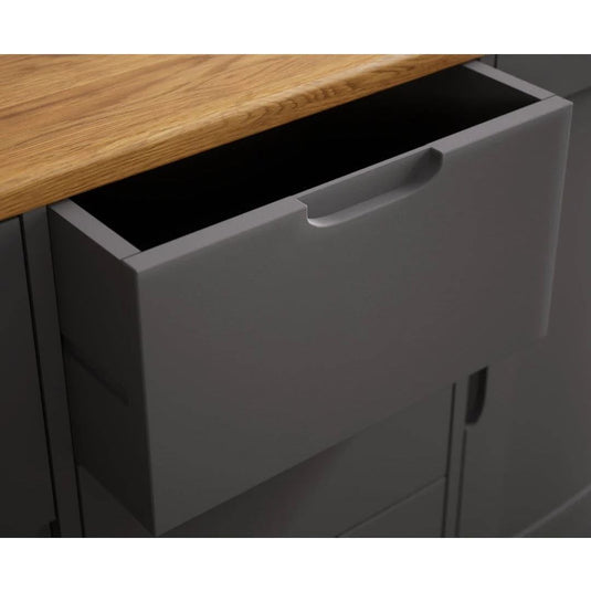 Brahms Oak and Charcoal Painted Large Sideboard