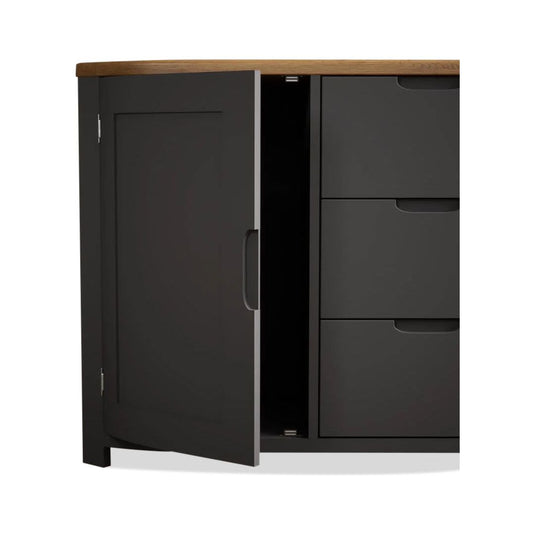Brahms Oak and Charcoal Painted Large Sideboard