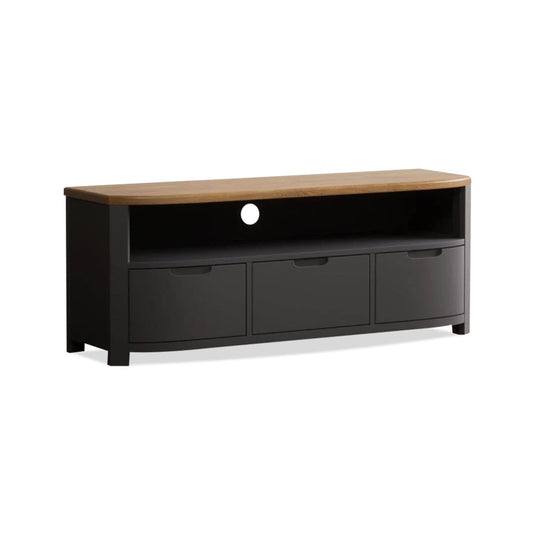 Brahms Oak and Charcoal Painted Large TV Unit