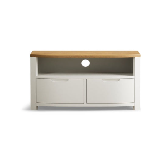 Brahms Oak and Signal White Painted Small TV Unit