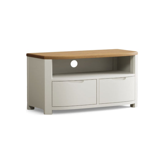 Brahms Oak and Signal White Painted Small TV Unit