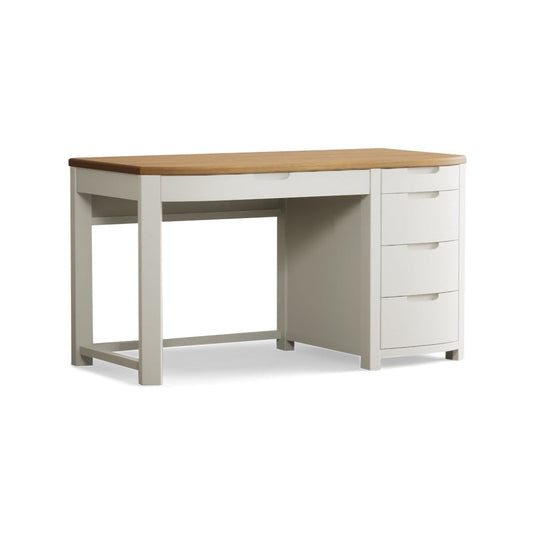 Brahms Oak and Signal White Painted Computer Desk