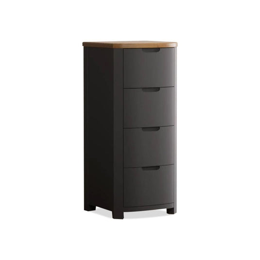 Brahms Oak and Charcoal Painted 5 Drawer Tallboy