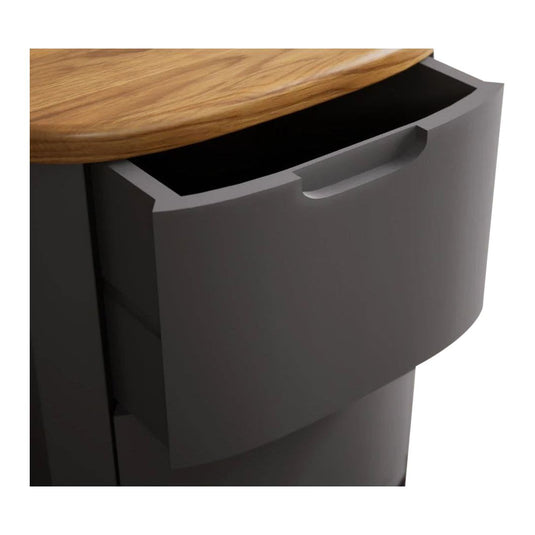 Brahms Oak and Charcoal Painted 2 Drawer Bedside Chest