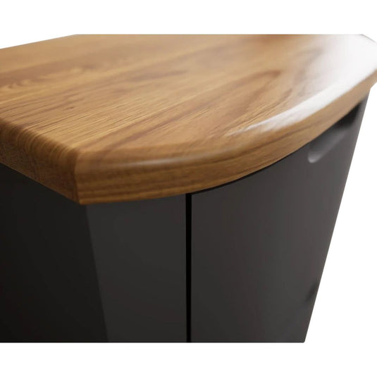 Brahms Oak and Charcoal Painted 2 Drawer Bedside Chest