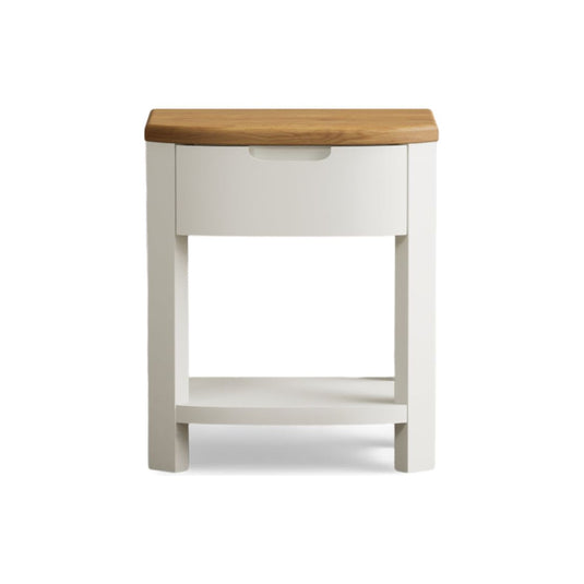 Brahms Oak and Signal White Painted 1 Drawer Bedside Table