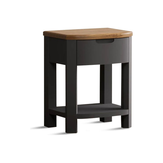 Brahms Oak and Charcoal Painted 1 Drawer Bedside Chest