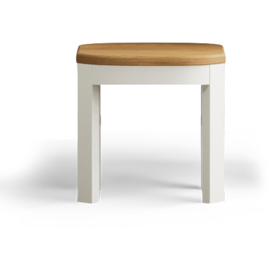 Brahms Oak and Signal White Painted Dressing Stool
