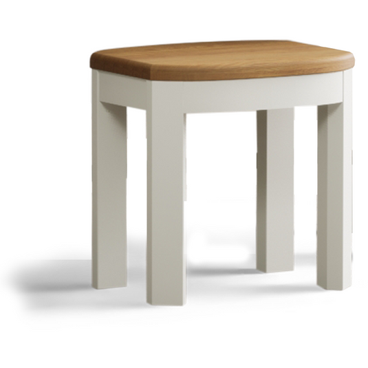 Brahms Oak and Signal White Painted Dressing Stool