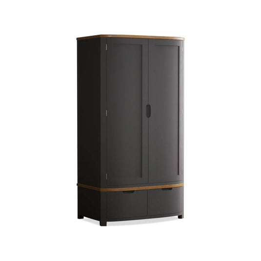 Brahms Oak and Charcoal Painted Double Wardrobe
