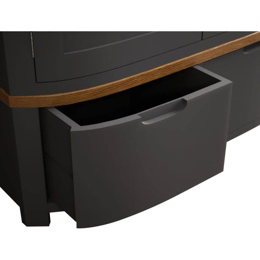 Brahms Oak and Charcoal Painted Double Wardrobe