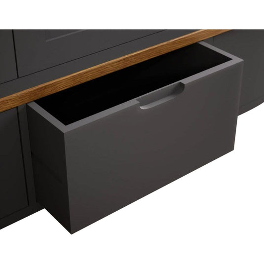 Brahms Oak and Charcoal Painted Triple Wardrobe