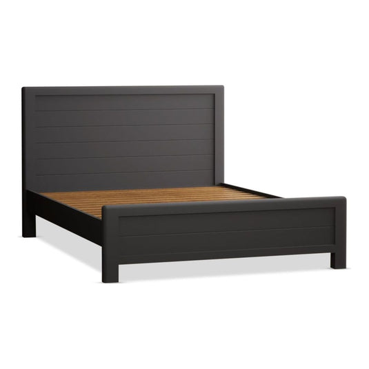 Brahms Oak and Charcoal Painted Double Bed