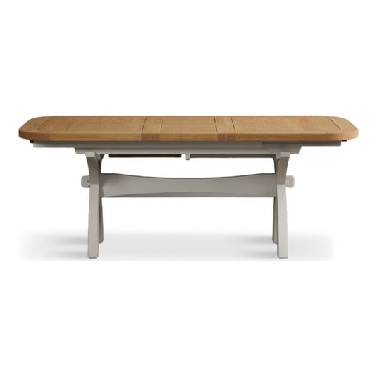 Extending Stoneleigh 180cm Oak and Signal White Painted Dining Table