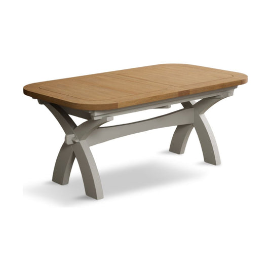 Extending Stoneleigh 180cm Oak and Signal White Painted Dining Table