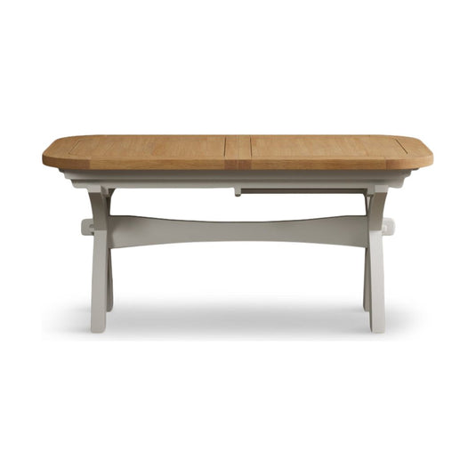 Extending Stoneleigh 180cm Oak and Signal White Painted Dining Table