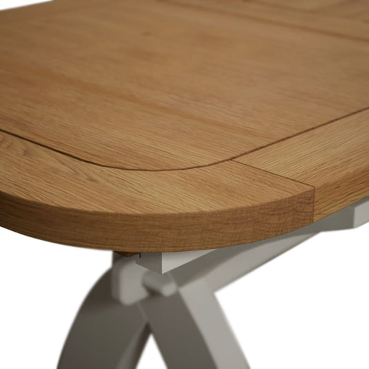 Extending Stoneleigh 180cm Oak and Signal White Painted Dining Table