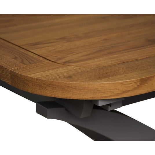 Extending Stoneleigh 180cm Oak and Charcoal Grey Painted Dining Table