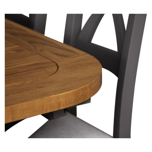 Extending Stoneleigh 180cm Oak and Charcoal Grey Painted Dining Table