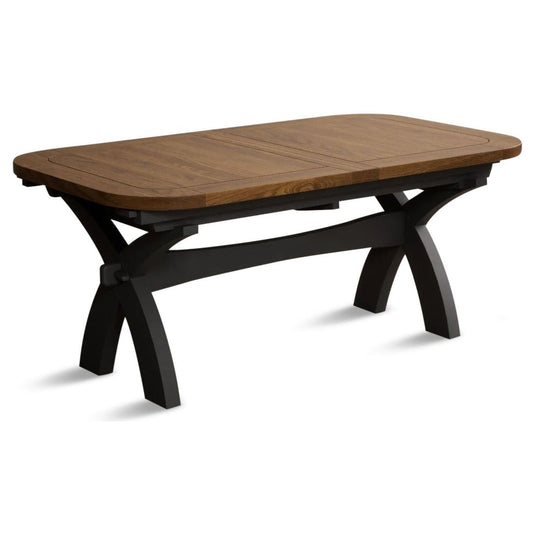 Extending Stoneleigh 180cm Oak and Charcoal Grey Painted Dining Table