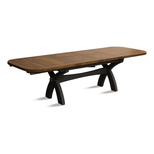 Extending Stoneleigh 180cm Oak and Charcoal Grey Painted Dining Table