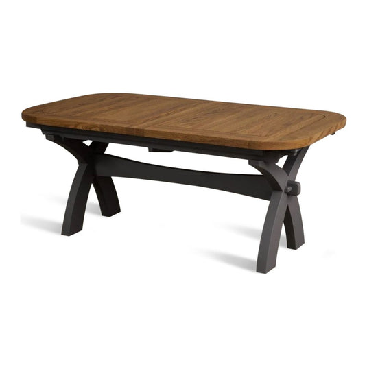 Extending Stoneleigh 180cm Oak and Charcoal Grey Painted Dining Table