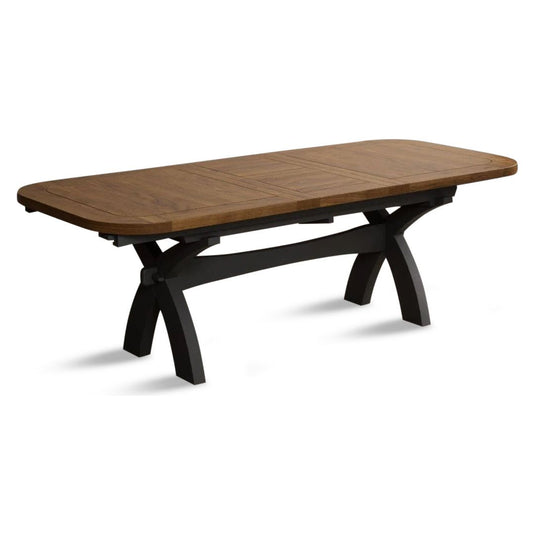 Extending Stoneleigh 180cm Oak and Charcoal Grey Painted Dining Table