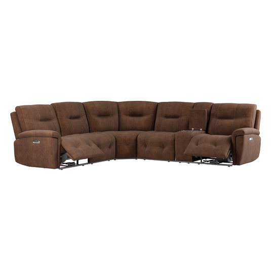 Sherwood Dark Brown Faux Leather Right Hand Facing Reclining Corner Sofa