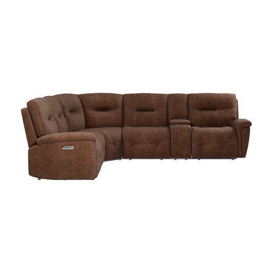 Sherwood Dark Brown Faux Leather Right Hand Facing Reclining Corner Sofa