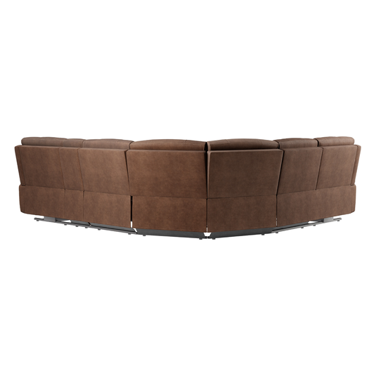 Sherwood Dark Brown Faux Leather Right Hand Facing Reclining Corner Sofa