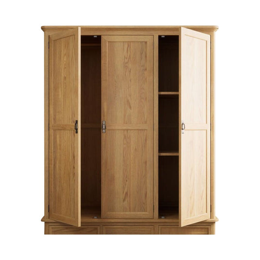 Ashton Solid Oak Triple Wardrobe