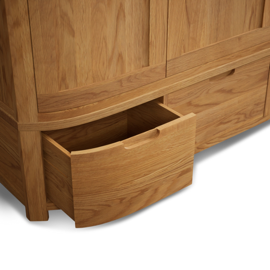 Matlock Curved Solid Oak Triple Wardrobe